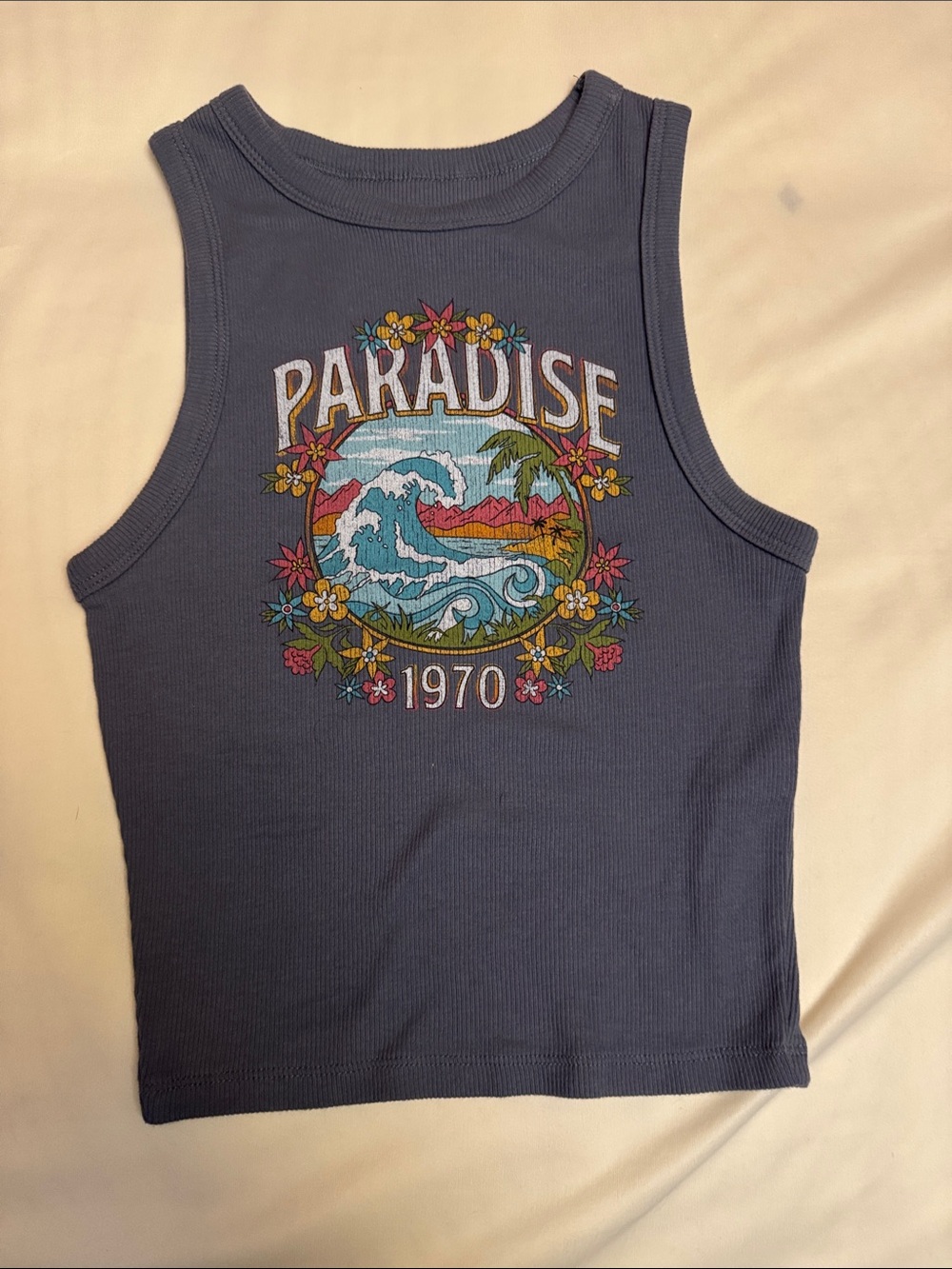 Hollister Navy Paradise Graphic Tank Top